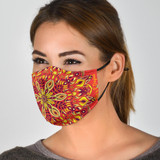 Yellow & Red Mandala Protection Face Mask