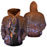 3D Camping Hoodie Doberman Full Size
