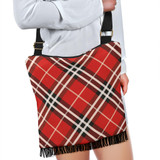 Red Tartan Crossbody Boho Handbag