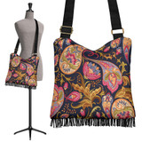 Royal Blue Paisley Crossbody Boho Handbag