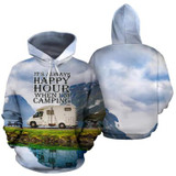 3D Camping Hoodie It's Always Happy When I'm Camping Full Size
