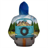 3D Camping Hoodie Camping Bus Van Full Size
