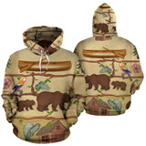 3D Camping Hoodie Wooden Boat Full Size