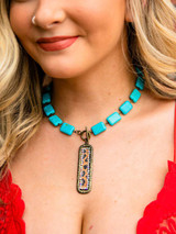 Leopard Print Turquoise Stone Choker