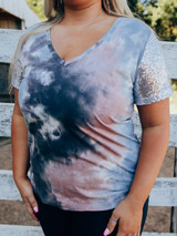 Stormy Tie Dye Sequin Top Stormy Tie Dye Sequin Top