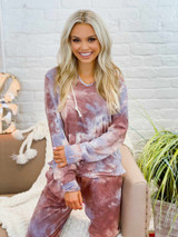 Mauve Tie Dye Lounge Hoodie