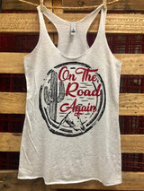 On The Road Again Cactus Racerback Tank by Country Deep