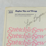 Stretch & Sew Pattern No. 205 (1978) Raglan Top and Dress by Ann Person Sz. 28-44