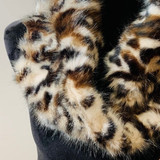 Faux Fur Leopard Print Infinity Scarf