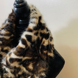 Faux Fur Leopard Print Infinity Scarf