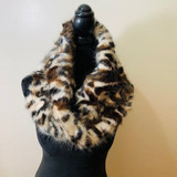 Faux Fur Leopard Print Infinity Scarf
