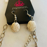 Island Queen. Paparazzi Necklace and Earring Set. Silver Tribal Design.