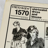 Stretch & Sew Pattern No. 1570 (1979) Shirtwaist Dress and Blouse by Ann Person Sz. 28-44