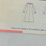 Stretch & Sew Pattern No. 1525 (1974) Party Dress by Ann Person Sz. 28-44