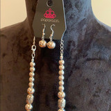 Dark Turquoise and Silver Paparazzi Necklace and Earring Set