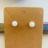 White Bead Vintage Earrings (1980's)