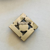 White and Black Rhinestone Square Vintage Brooch (1980's)