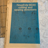 Simplicity Vintage Dress Pattern #8049 Sz. 10MP (1968)