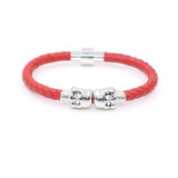Twin Skull red leather bracelets