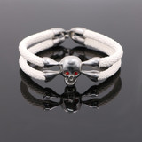 White stingray leather skull Bracelet