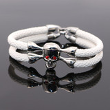 White stingray leather skull Bracelet