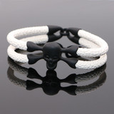 White stingray leather skull Bracelet