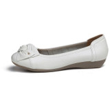 Genuine Leather White Ballet Flats