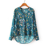 V-Neck Floral Blouse