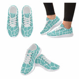 Women's Running Sneakers - Custom Giraffe Pattern w/ White Background