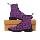 Women's Canvas Ankle Boots - Custom Giraffe Pattern