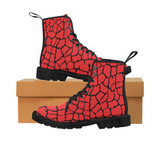 Women's Canvas Ankle Boots - Custom Giraffe Pattern