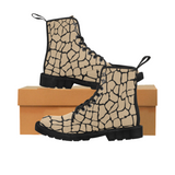 Women's Canvas Ankle Boots - Custom Giraffe Pattern