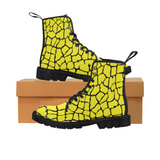 Women's Canvas Ankle Boots - Custom Giraffe Pattern