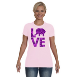 Elephant Love T-Shirt - Purple