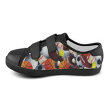 #Rossolini1# BALLIN Black Bottom Velcro Canvas Kid's Shoes (Model 008)