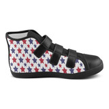 #Rossolini1# Stars Velcro High Top Canvas Kid's Shoes (Model 015)