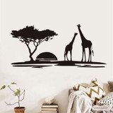 Giraffes, Tree & Sunset Wall Sticker Giraffes, Tree & Sunset Wall Sticker