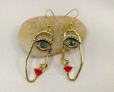 Winking Eye Earrings, Picasso Face Earrings