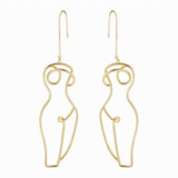 Female Sculpture Earrings, Body Earrings, Nude Female Body Earrings