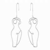 Female Sculpture Earrings, Body Earrings, Nude Female Body Earrings