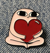 Funny Humor big heart Enamel Pin