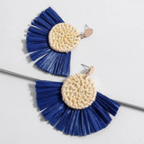 Rattan Chandelier Tassel Earrings