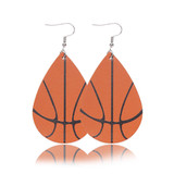Baseball Softball Leather Earrings