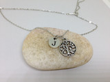 Tree Charm Mom Personalized Initial Necklace