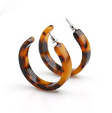 Round Hoop Circle Acetate Tortoise earrings