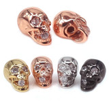 Micro Pave CZ Skull Beads