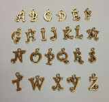 3 A-Z Script Initial Charm, Letter charm Wholesale 3 A-Z Script Initial Charm, Letter charm Wholesale