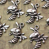 10 Honey Bee Charms, Be Charm, Work Bee Wholesale