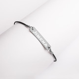 Engraved Silver Bar String Bracelet -Jimena