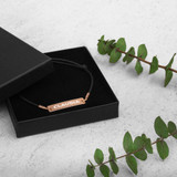 Engraved Silver Bar String Bracelet  - CLAUDIA-
